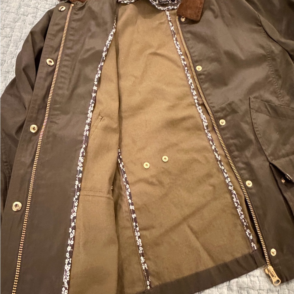 J. Crew Brown Barn Coat with Gold Buttons, Large Tall. Worn only a few times. - Picture 4 of 7